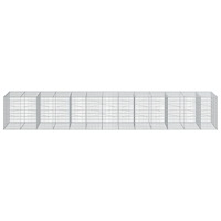 vidaXL Gabionkorg med skydd 650x100x100 cm galvaniserat järn