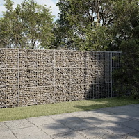 vidaXL Gabionkorg med skydd 300x100x150 cm galvaniserat järn