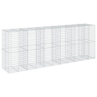 vidaXL Gabionkorg med skydd 550x100x200 cm galvaniserat järn