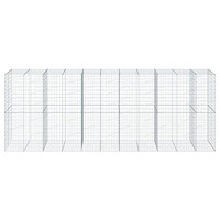 vidaXL Gabionkorg med skydd 550x100x200 cm galvaniserat järn