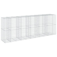 vidaXL Gabionkorg med skydd 550x100x200 cm galvaniserat järn