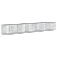 vidaXL Gabionkorg med skydd 700x100x100 cm galvaniserat järn