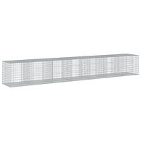 vidaXL Gabionkorg med skydd 700x100x100 cm galvaniserat järn