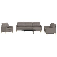 vidaXL Soffgrupp med fotpall 4 delar taupe tyg