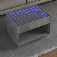 vidaXL Soffbord med Infinity LEDs betonggrå 70x50x50 cm