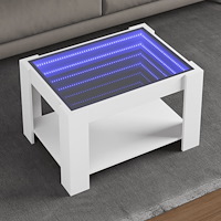 vidaXL Soffbord med LEDs vit 73x53x45 cm konstruerat trä