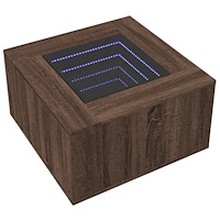 vidaXL Soffbord med LEDs brun ek 60x60x40 cm konstruerat trä