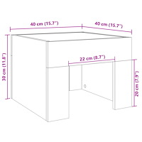 vidaXL Sängbord med Infinity LEDs svart 40x40x30 cm