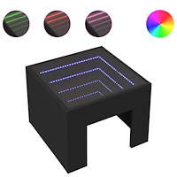 vidaXL Sängbord med Infinity LEDs svart 40x40x30 cm