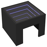 vidaXL Sängbord med Infinity LEDs svart 40x40x30 cm