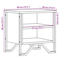 vidaXL Sängbord sonoma-ek 40x30x40 cm konstruerat trä