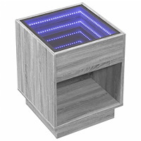 vidaXL Soffbord med Infinity LEDs grå sonoma 40x40x50 cm