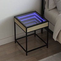 vidaXL Sängbord med Infinity LEDs sonoma-ek 40x40x51 cm