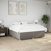 vidaXL Sängram utan madrass taupe 180x200 cm tyg