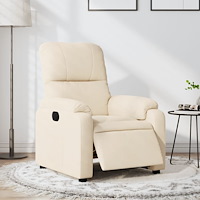 vidaXL Elektrisk reclinerfåtölj beige mikrofibertyg