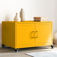 vidaXL Soffbord senapsgul 68x50x43,5 cm stål