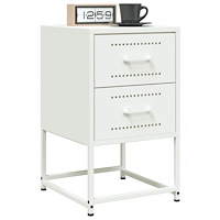 vidaXL Sängbord 2 st vit 36x39x60,5 cm stål
