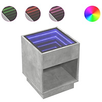 vidaXL Sängbord med Infinity LEDs betonggrå 40x40x50 cm