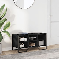 vidaXL Skoskåp svart 90x38x45,5 cm konstruerat trä