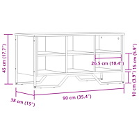 vidaXL Skoskåp svart 90x38x45,5 cm konstruerat trä