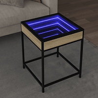 vidaXL Soffbord med Infinity LEDs sonoma-ek 40x40x51 cm