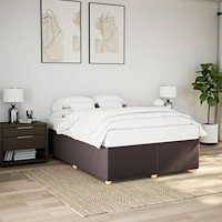 vidaXL Sängram utan madrass mörkbrun 160x200 cm tyg