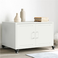 vidaXL Soffbord vit 68x50x43,5 cm stål