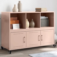 vidaXL Skänk rosa 100,5x39x72 cm stål