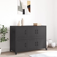 vidaXL Skänk svart 100,5x39x72 cm stål