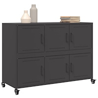 vidaXL Skänk svart 100,5x39x72 cm stål