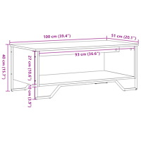 vidaXL Soffbord rökfärgad ek 100x51x40 cm konstruerat trä