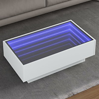 vidaXL Soffbord med LEDs vit 90x50x30 cm konstruerat trä