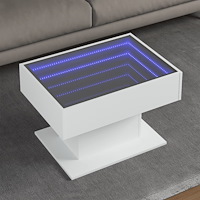 vidaXL Soffbord med LEDs vit 70x50x45 cm konstruerat trä