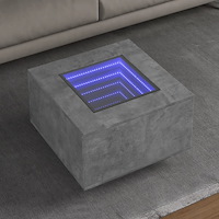 vidaXL Soffbord med LEDs betonggrå 60x60x40 cm konstruerat trä