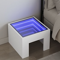 vidaXL Sängbord med Infinity LEDs vit 40x40x30 cm