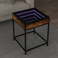 vidaXL Soffbord med Infinity LEDs rökfärgad ek 40x40x51 cm