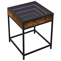 vidaXL Soffbord med Infinity LEDs rökfärgad ek 40x40x51 cm
