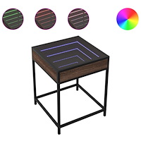 vidaXL Soffbord med Infinity LEDs brun ek 40x40x51 cm