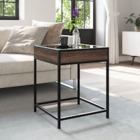 vidaXL Soffbord med Infinity LEDs brun ek 40x40x51 cm