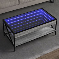 vidaXL Soffbord med Infinity LEDs grå sonoma 90x50x38 cm