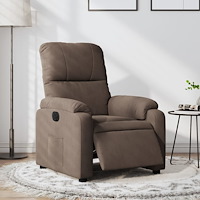 vidaXL Elektrisk reclinerfåtölj brun mikrofibertyg