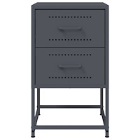 vidaXL Sängbord 2 st antracit 36x39x60,5 cm stål