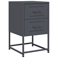 vidaXL Sängbord 2 st antracit 36x39x60,5 cm stål