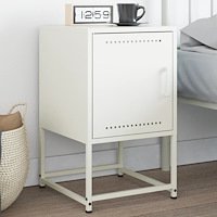 vidaXL Sängbord vit 36x39x60,5 cm stål