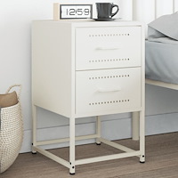 vidaXL Sängbord vit 36x39x60,5 cm stål