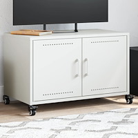 vidaXL Tv-bänk vit 68x39x43,5 cm stål