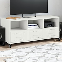 vidaXL Tv-bänk vit 100,5x39x43,5 cm stål