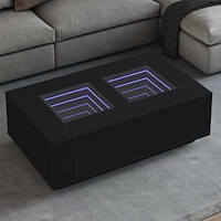vidaXL Soffbord med Infinity LEDs svart 116x69x40 cm