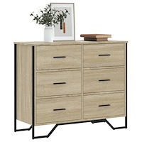vidaXL Byrå sonoma-ek 91x35,5x74,5 cm konstruerat trä