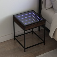 vidaXL Sängbord med Infinity LEDs brun ek 40x40x51 cm